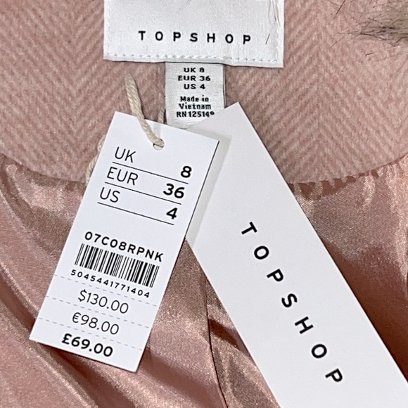 TOPSHOP - Monica Faux Fur Collar Coat - Picture 6 of 7